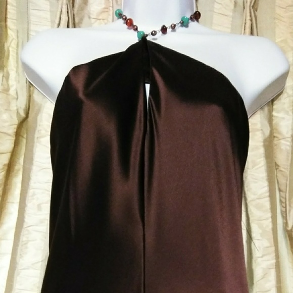 Size 8 Brown Sleeveless Dress Essentials by Allen Schwartz - Picture 3 of 8